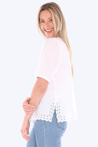 Eyelet Detail Top