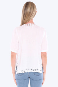 Eyelet Detail Top