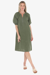 Button Neck Dress