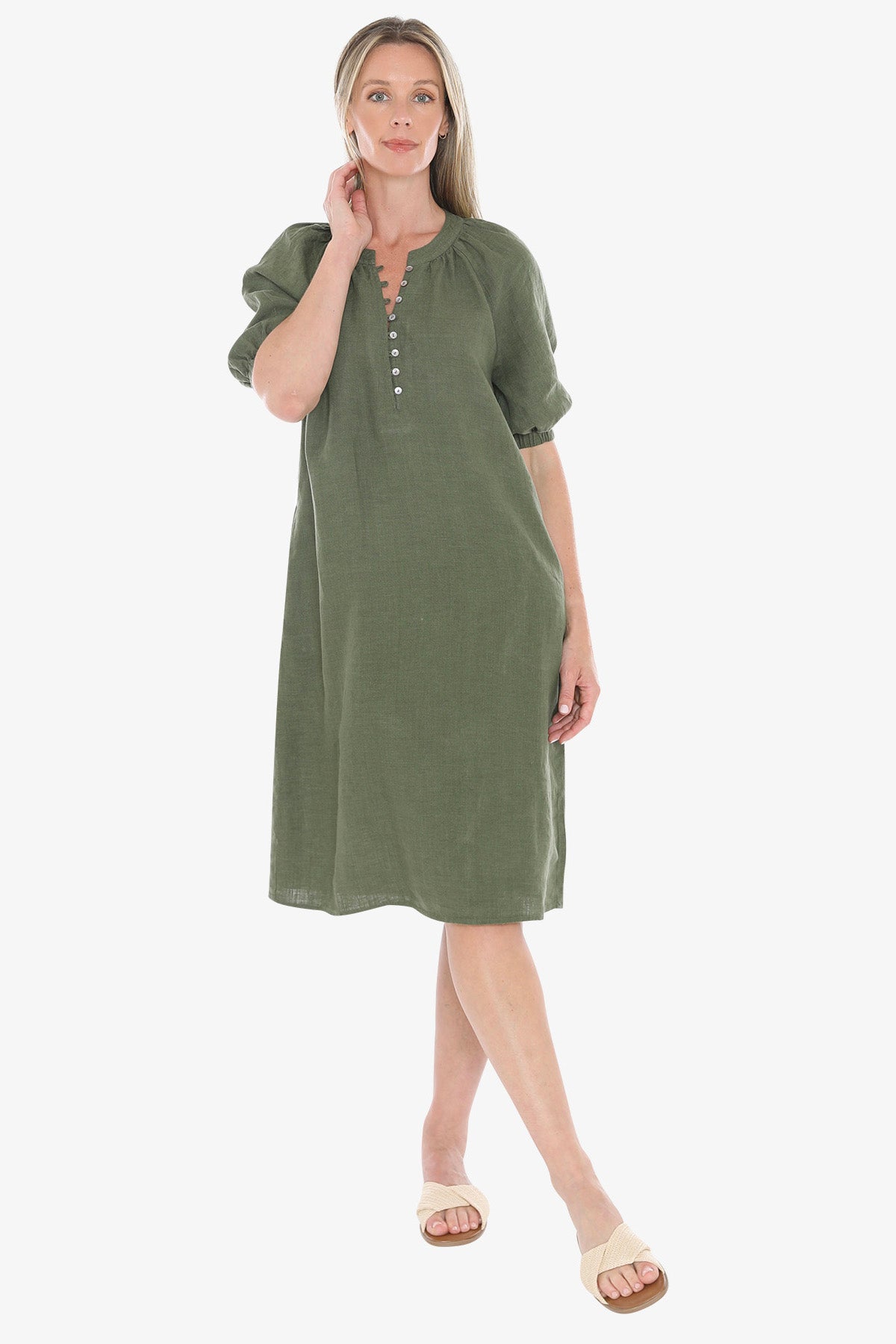 Button Neck Dress