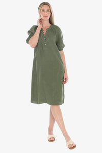 Button Neck Dress