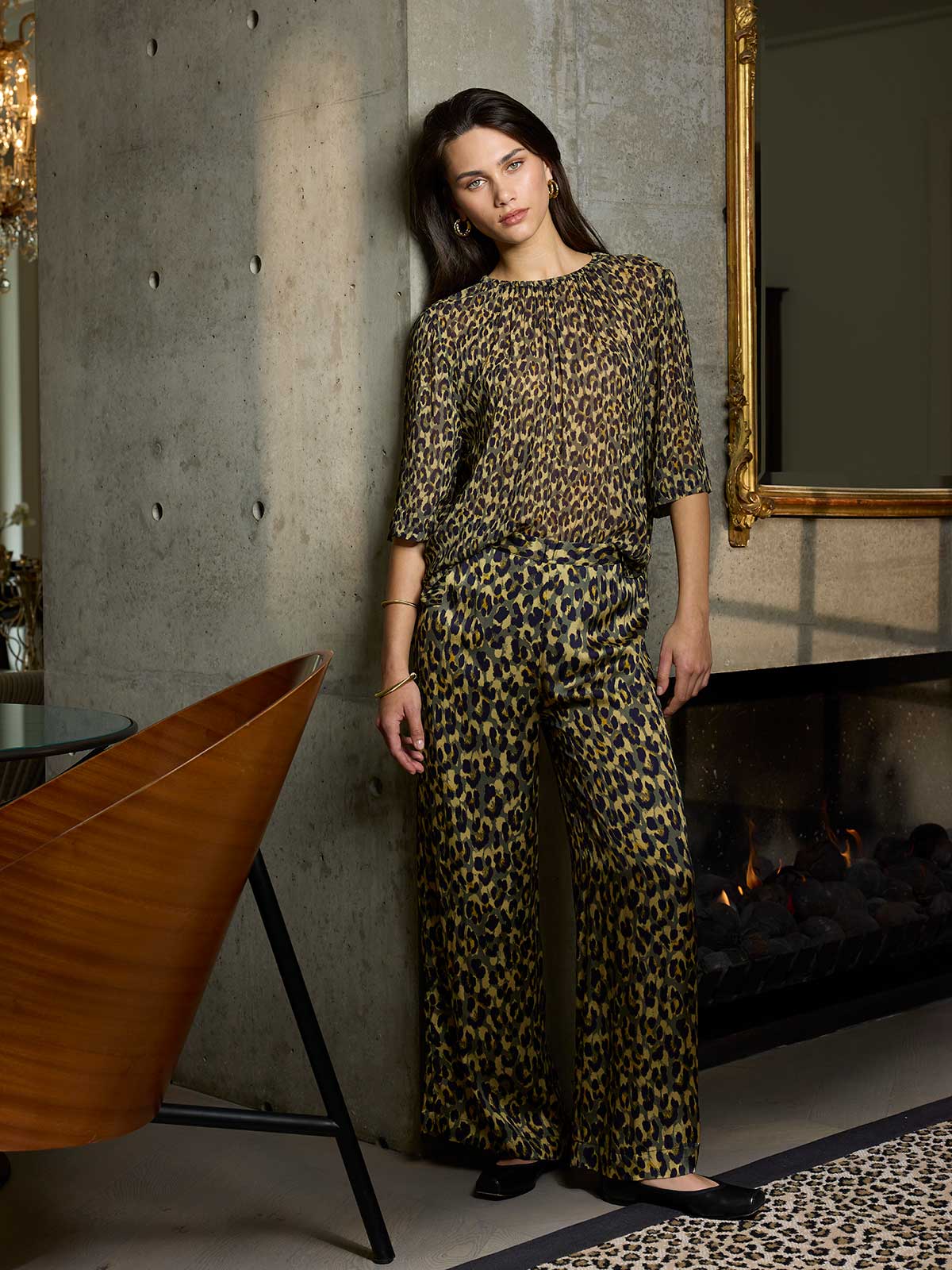 Gisele Leopard Blouse