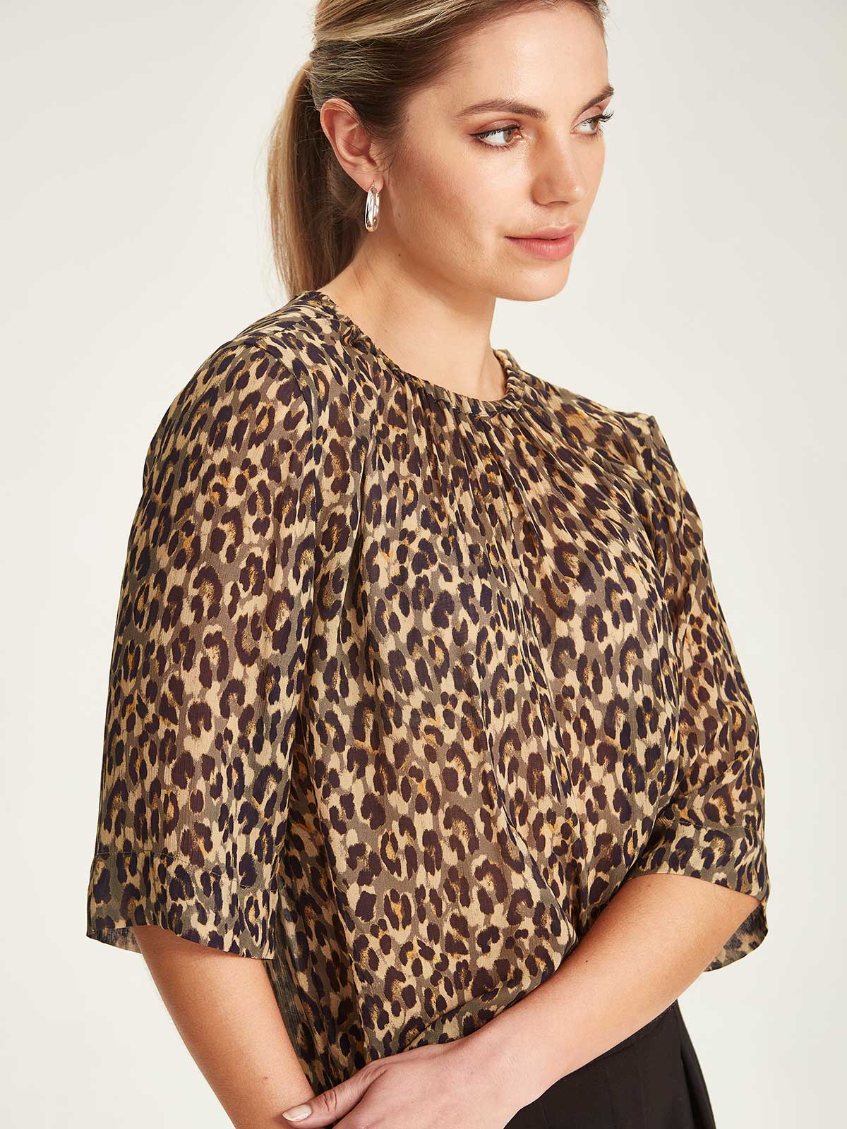 Gisele Leopard Blouse