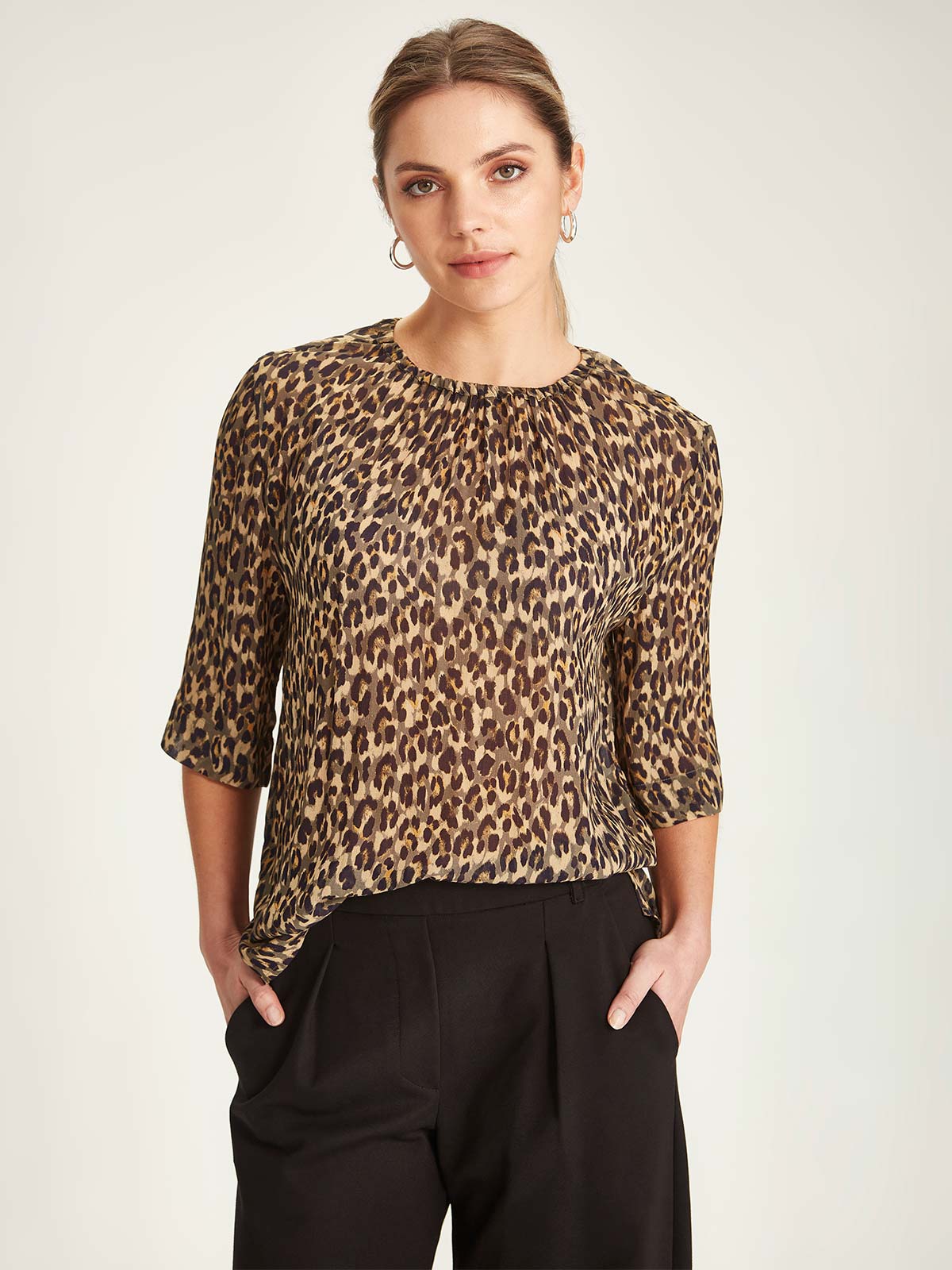 Gisele Leopard Blouse